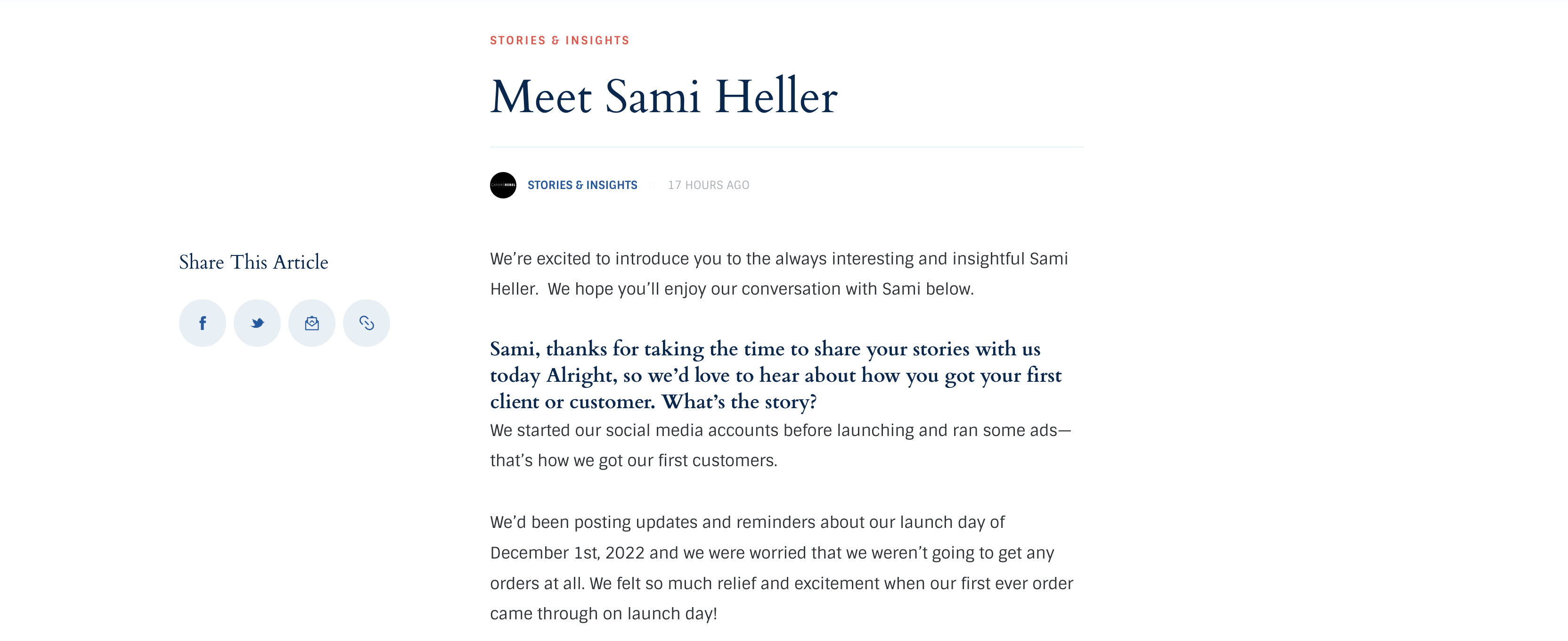 Meet Sami Heller in CanvasRebel